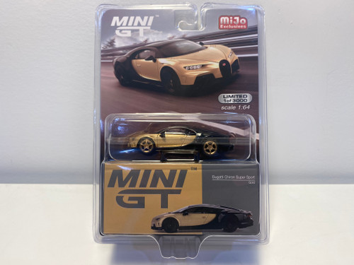 CHASE CAR 1/64 Mini GT Bugatti Chiron Super Sport (Gold with Gold Wheels) Diecast Car Model CHASE CAR 1/64 Mini GT Bugatti Chiron Super Sport (Gold with Gold Wheels) Diecast Car Model