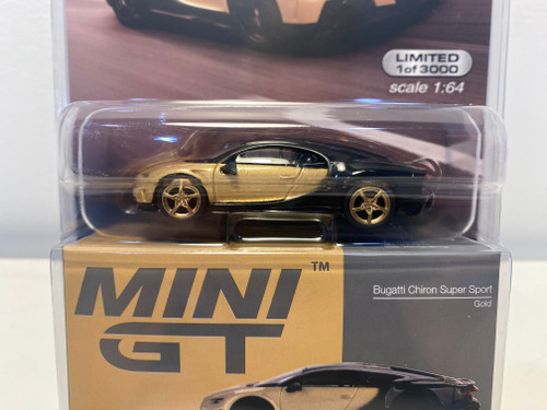 CHASE CAR 1/64 Mini GT Bugatti Chiron Super Sport (Gold with Gold Wheels) Diecast Car Model CHASE CAR 1/64 Mini GT Bugatti Chiron Super Sport (Gold with Gold Wheels) Diecast Car Model