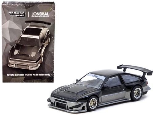 1/64 Tarmac Works Toyota Sprinter Trueno AE86 Widebody (Black & Grey) Car Model