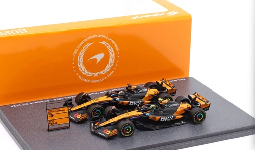 1/64 Spark 2-Car Set 2025 Formula 1 Constructor's Champion McLaren MCL39 #4 Lando Norris & #81 Oscar Piastri Car Model