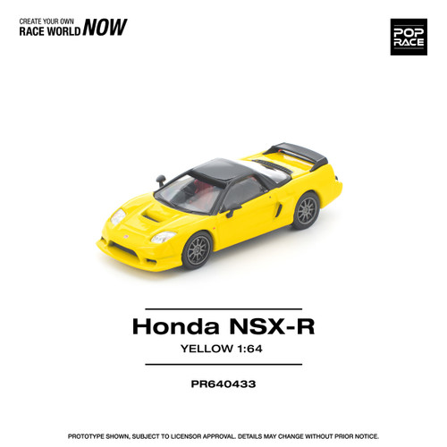 1/64 Poprace Honda NSX-R (Yellow) Diecast Car Model