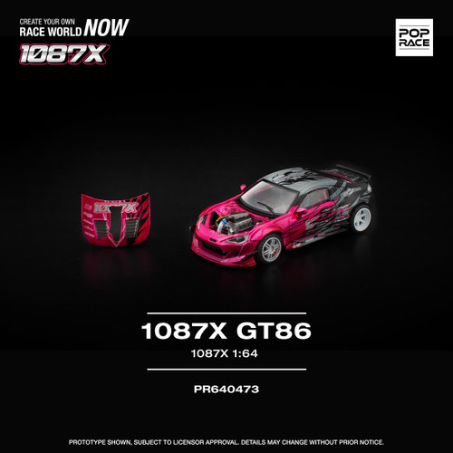 1/64 Poprace Toyota 1087 GT86 (Pink) Diecast Car Model
