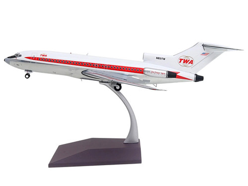 Boeing 727-100 Commercial Aircraft "Trans World Airlines (TWA)" (N851TW) White with Red Stripes "Gemini 200" Series 1/200 Diecast Model Airplane by GeminiJets