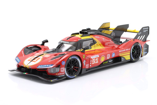 1/18 BBurago 2024 Ferrari 499P #51 3rd 24h LeMans Alessandro Pier Guidi, James Calado, Antonio Giovinazzi Diecast Car Model 1/18 BBurago 2024 Ferrari 499P #51 3rd 24h LeMans Alessandro Pier Guidi, James Calado, Antonio Giovinazzi Diecast Car Model