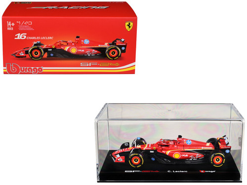 1/43 BBurago 2024 Formula 1 Charles Leclerc Ferrari SF-24 #16 Winner Monaco GP Diecast Car Model