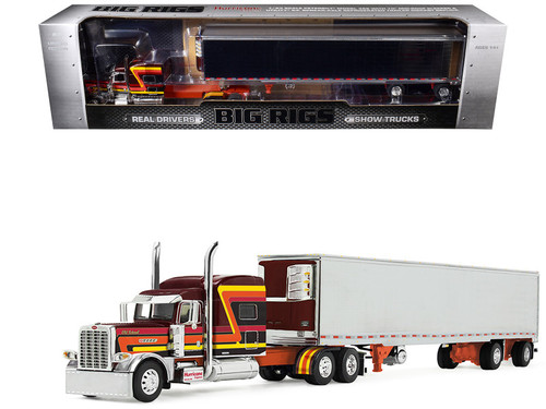 1/64 First Gear Peterbilt Model 389 Pride-N-Class with 70” Mid-Roof Sleeper & 53’ Utility Trailer with Reefer Big Rigs® Series II #4 Hurricane Express Diecast Car Model