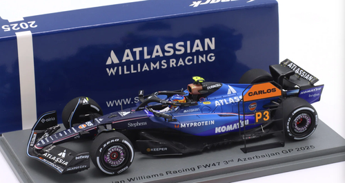 1/43 Spark 2025 F1 Carlos Sainz jr. Williams FW47 #55 3rd Azerbaijan GP Car Model