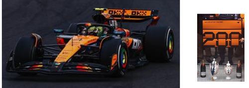 1/43 Spark McLaren MCL39 No.4 McLaren Formula 1 Team Winner Hungarian GP 2025 Lando Norris - McLaren 200GP Wins Car Model with Pit Board