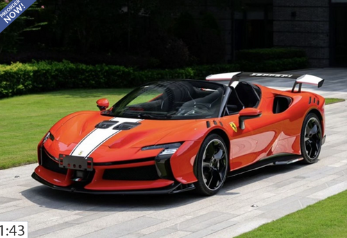 1/43 BBR Ferrari SF90 XX Spider (Rosso F1 2004 Red with White Stripe) Car Model 1/43 BBR Ferrari SF90 XX Spider (Rosso F1 2004 Red with White Stripe) Car Model