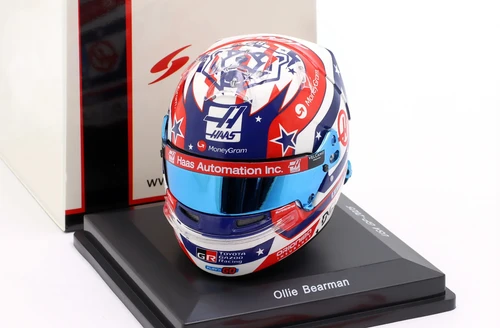 1/5 Spark 2025 Formula 1 US GP MoneyGram Haas F1 Team Ollie Bearman Helmet Model