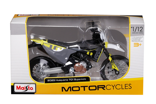1/12 Maisto 2023 Husqvarna 701 Supermoto (Matte Black) Diecast Model