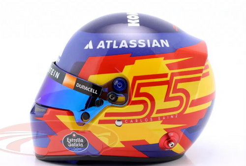 1/2 Bell 2025 Formula 1 Carlos Sainz jr. #55 Williams Racing Helmet Model