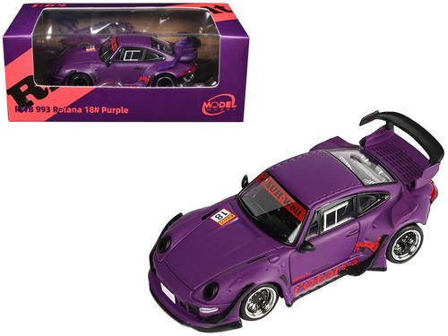 RWB 993 Rotana #18 Matt Purple with Graphics 1/64 Diecast Model