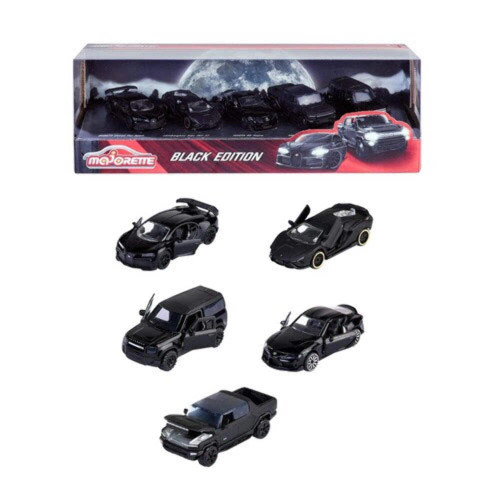 1/64 Majorette 5-Car Set Black Edition 2.0 Next Generation Diecast Car Models