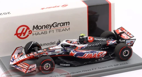 1/43 Spark Haas VF-25 No.87 MoneyGram Haas F1 Team  US GP 2025 Oliver Bearman Car Model
