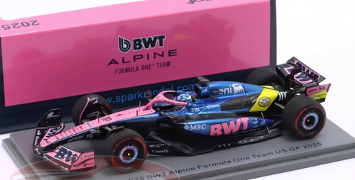 1/43 Spark Alpine A525 No.10 BWT Alpine Formula One Team US GP 2025 Pierre Gasly Car Model