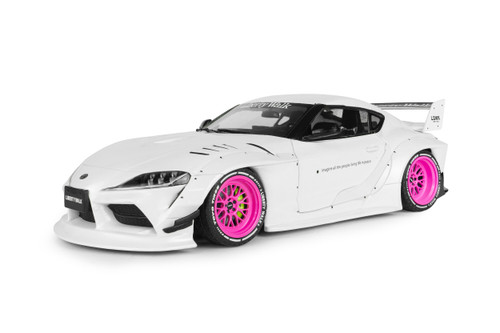 1/18 Solido 2025 Toyota GT Supra Liberty Walk (White with Pink Wheels) Diecast Car Model