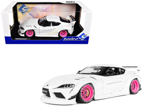 1/18 Solido 2025 Toyota GT Supra Liberty Walk (White with Pink Wheels) Diecast Car Model