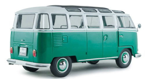 1/18 Solido 1962 Volkswagen T1 Samba Bue (Green & White) Diecast Car Model