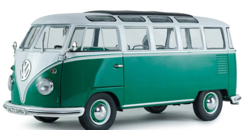 1/18 Solido 1962 Volkswagen T1 Samba Bus (Blue) Diecast Car Model