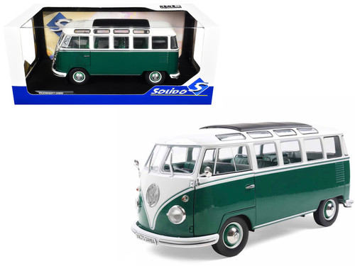 1/18 Solido 1962 Volkswagen T1 Samba Bue (Green & White) Diecast Car Model