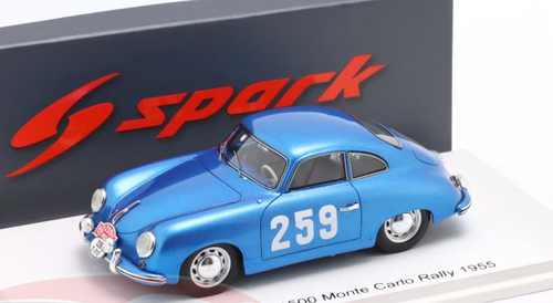1/43 Spark Porsche 356 1500 No.259 Rally Monte Carlo 1955 C. Cooper - J. Fischel Car Model