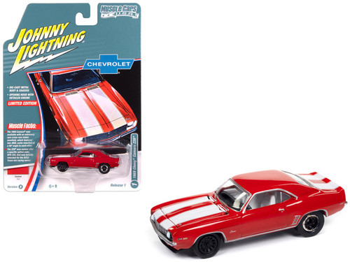 1969 Chevrolet Camaro Z/28 Dover White with Black Stripes and Red