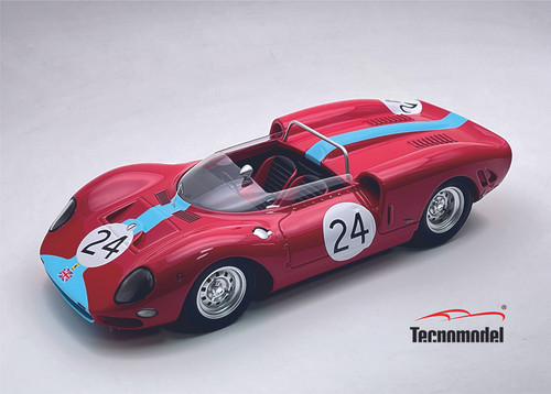 1/18 Tecnomodel Ferrari 365 P2 Spyder Guards Trophy Brands Hatch 6th Place 1965 Car #24 Driver: M. Parkes  Limited Edition Car Model