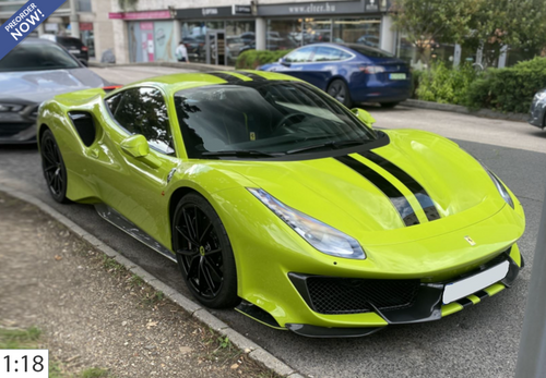 1/18 BBR Ferrari 488 Pista (Bud Green) Car Model