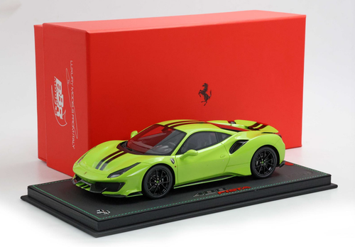 1/18 BBR Ferrari 488 Pista (Bud Green) Car Model Limited 68 Pieces
