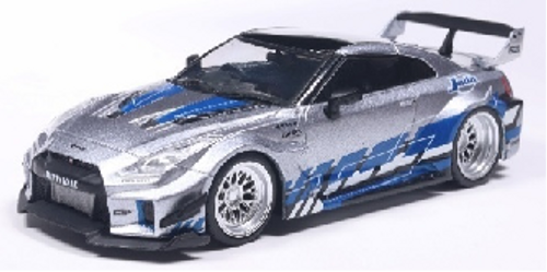1/43 Solido 2020 Nissan Skyline GT-R GTR R35 Liberty Walk Silhouette (Silver & Blue) Diecast Car Model