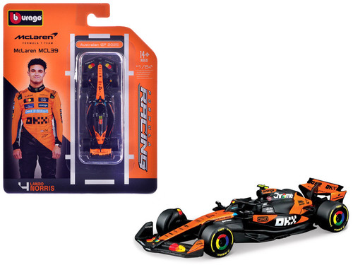 K！ 1/64 BBurago 2025 Formula 1 McLaren MCL39 #4 Lando Norris Diecast