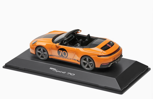 1/43 Dealer Edition 2025 Porsche 911 (992.2) Convertible Spirit 70 (Signal Orange) Car Model