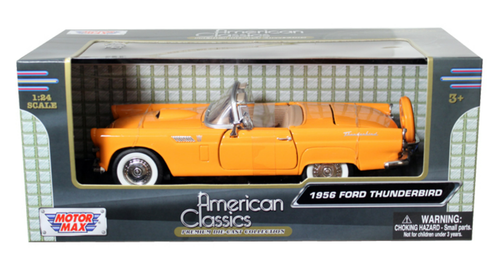 1956 Ford Thunderbird Yellow 1/24 Diecast Car Model by Motormax