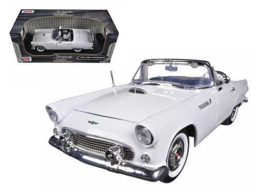 1956 Ford Thunderbird Convertible White 1/18 Diecast Model Car by Motormax