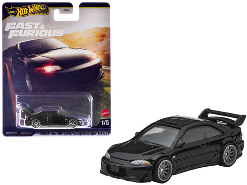 1/64 Hot Wheels Premium 1993 Honda Civic Coupe EX EJ1 (Black) Fast