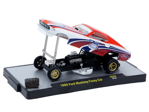 1/64 M2 Machines 1969 Ford Mustang Funny Car 75th Anniversary of NHRA Diecast Car Model