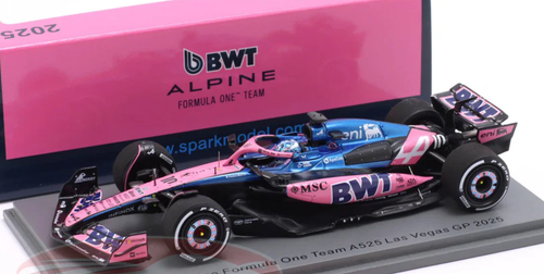 1/43 Spark 2025 Formula 1 BWT Alpine Formula One Team A525 Las Vegas GP #10 Pierre Gasly Car Model with Pit Board