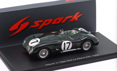 1/43 Spark Jaguar XK 120 C No.17 2nd Le Mans 24H 1953 P. Walker – S. Moss Car Model