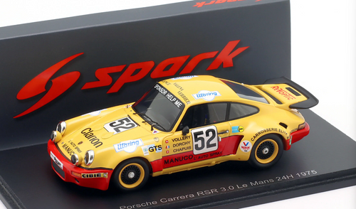 1/43 Spark Porsche Carrera RSR 3.0 No.55 Le Mans 24H 1975 W. Vollery - R. Dorchy - E. ChapuisCar Model