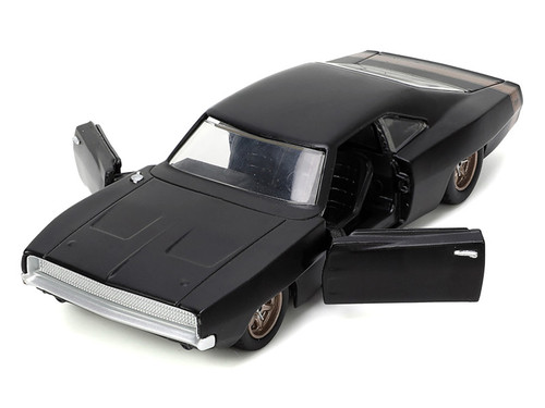 1968 Dodge Charger R/T Matt Black with Gold Tail Stripe 