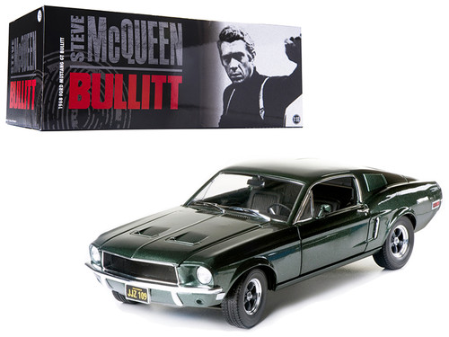 1/18 Greenlight 1968 Ford Mustang GT Fastback (Highland Green) Steve McQueen "Bullitt" (1968) Movie Diecast Car Model