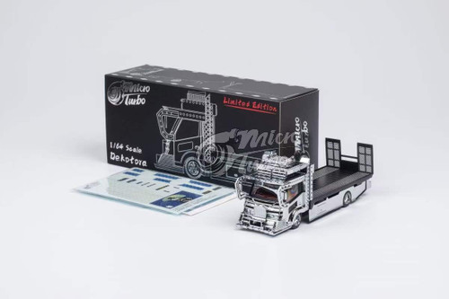 1/64 Micro Turbo Dekotora Wing Custom Boxed Truck (Chrome Silver