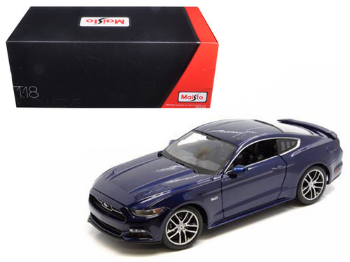 2015 Ford Mustang GT Dark Blue Exclusive Edition 1/18 Diecast Model Car by Maisto