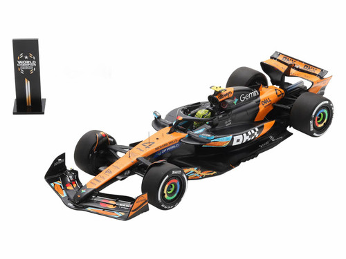 1/18 Spark 2025 Formula 1 Abu Dhabi GP 3rd Place Mclaren MCL39 #4 Lando Norris 2025 F1 World Champion Car Model with Pit Board