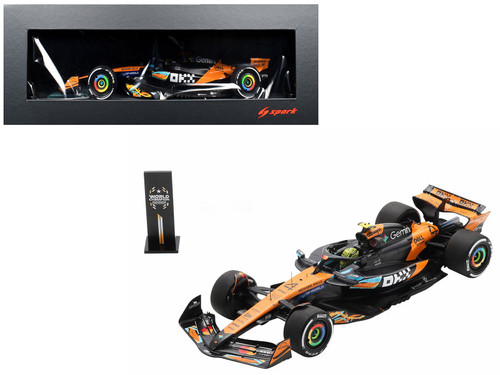 1/18 Spark 2025 Formula 1 Abu Dhabi GP 3rd Place Mclaren MCL39 #4 Lando Norris 2025 F1 World Champion Car Model with Pit Board