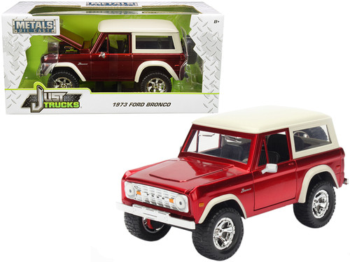 1973 Ford Bronco Candy Red with Cream Top "Just Trucks" 1/24 Diecast Model Car by Jada