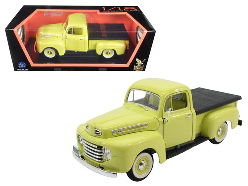 1948 Ford F-1 Pickup Truck with Flatbed Yellow 1/18 Diecast Model Car by Road Signature