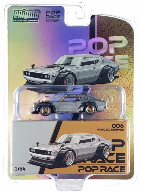 CHASE CAR 1/64 Poprace Nissan Skyline KPGC110 Kenmeri (Chrome