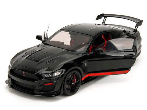 1/18 Jada Ford Mustang Shelby GT500 "Code Red" Black with Red Stripes "Pink Slips" Series Diecast Car Model